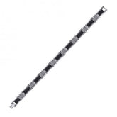 Tungsten Black Mens Carbon Fiber Polished Link Bracelet 12 mm Size 8.5 Inches